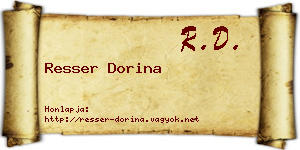 Resser Dorina névjegykártya